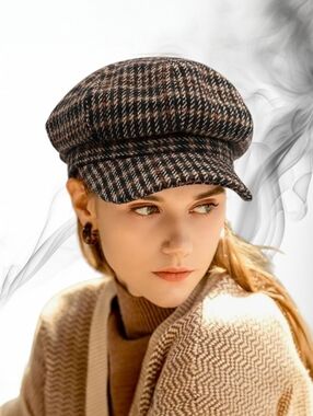 Plaid Newsboy Cap ▪︎ Tan Multi ▪︎ One Size